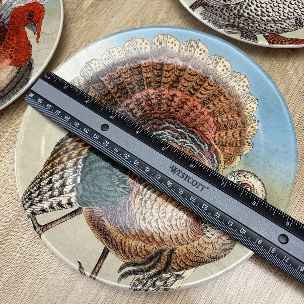 John Derian Set Of 4 Turkey Salad Plates Stoneware Thanksgiving Table Settings